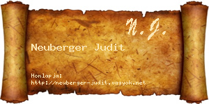 Neuberger Judit névjegykártya